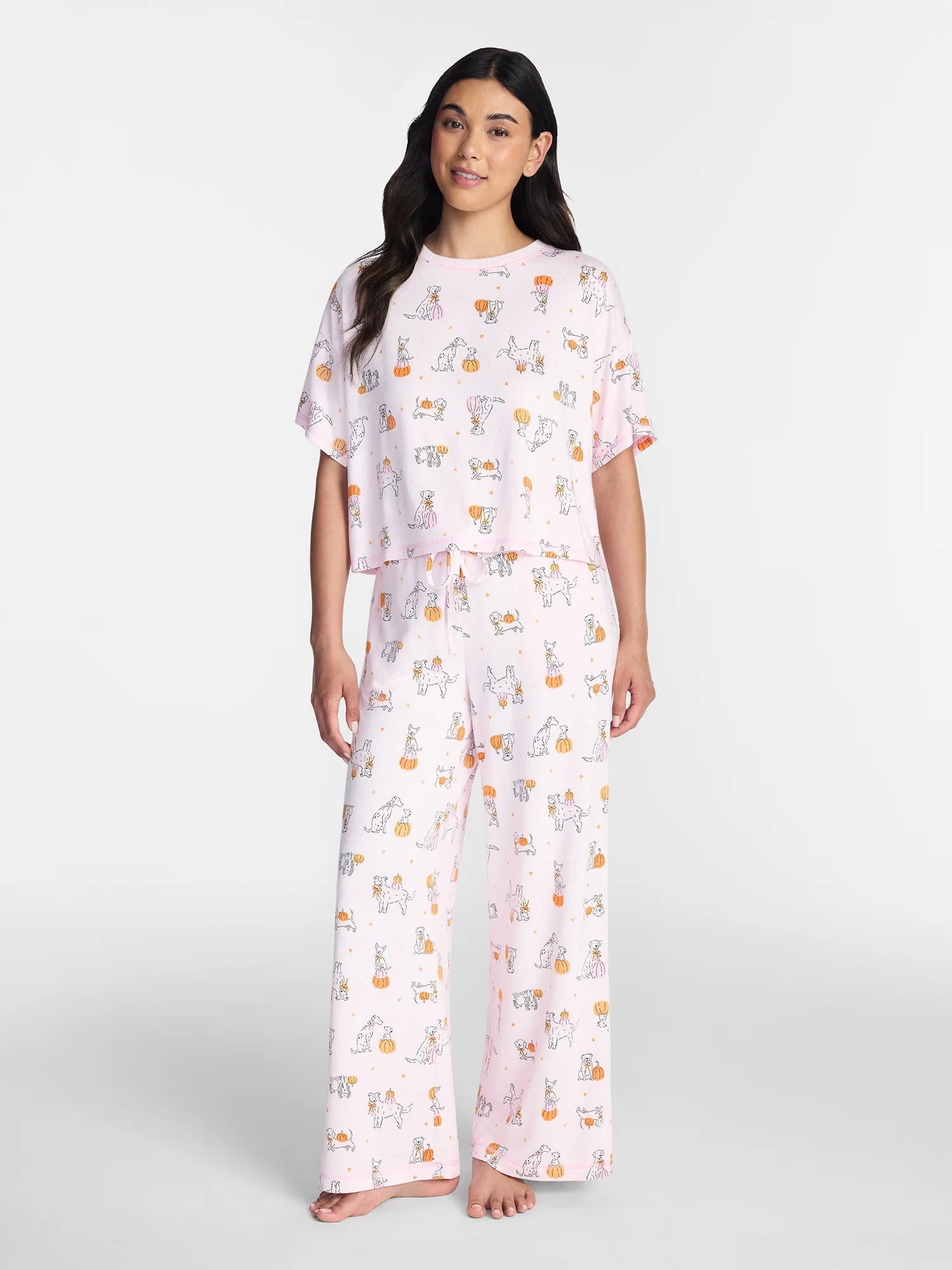 Way to Celebrate Women's Hacci Knit Short Sleeve Sleep Top, Sizes XS to 3X | Walmart (US)