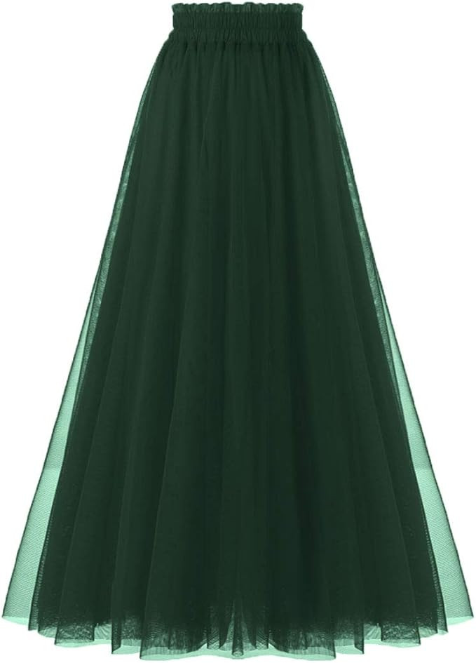 OBBUE Women's A Line Tulle Party Evening Tutu Skirts Tea Length | Amazon (US)