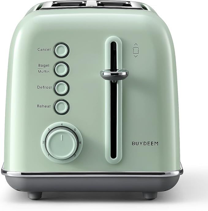 BUYDEEM DT620 2-Slice Toaster, Extra Wide Slots, Retro Stainless Steel with High Lift Lever, Bage... | Amazon (US)