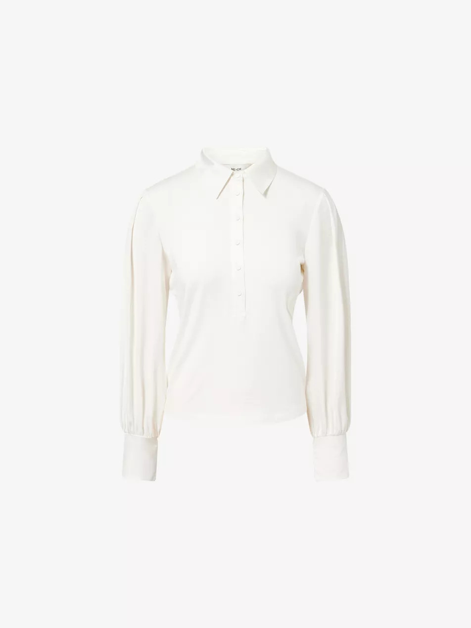 Fluid Long-Sleeves Stretch-Woven Blouse | Selfridges