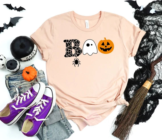 Boo Shirt Halloween Boo Shirt Cute Boo Shirt Boo Pumpkin - Etsy | Etsy (US)