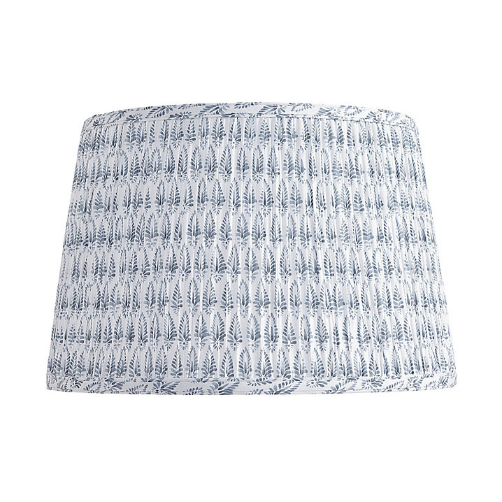 Isla Block Print Pleated Lamp Shade with Handmade Cotton Blend Texture | Ballard Designs, Inc.