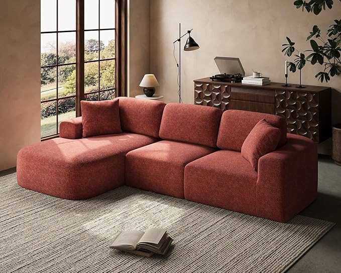 Dowinx 107" Boneless Cloud Couch, Modular Sectional Sofa with Deep Seat & Chaise, No Assembly Sof... | Amazon (US)