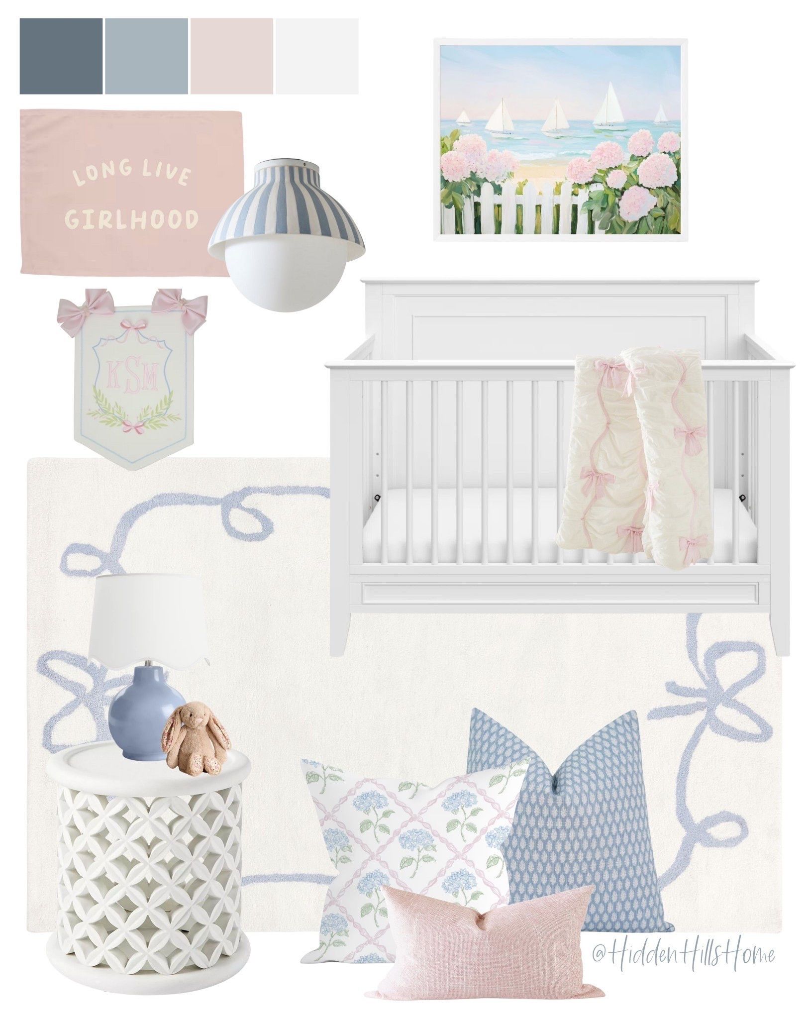 Grandmillenial nursery decor, cute nursery mood board, baby girls room, baby girl nursery design ideas, home decor, crib, nursery inspo #babygirl

#LTKHome #LTKSaleAlert #LTKBaby