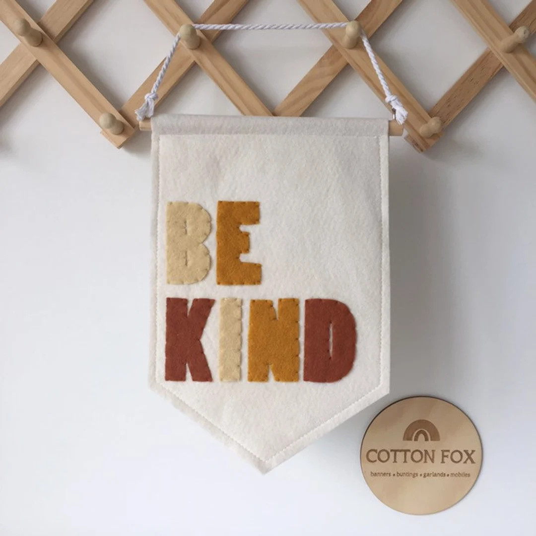Be Kind Felt Banner, Kids Bedroom Wall Hanging, Nursery Rainbow Flag, Be Kind - Etsy Canada | Etsy (US)
