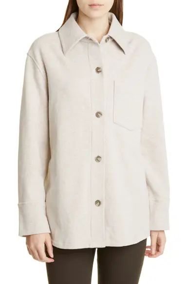 Vince Oversize Cotton Blend Knit Shirt Jacket | Nordstrom