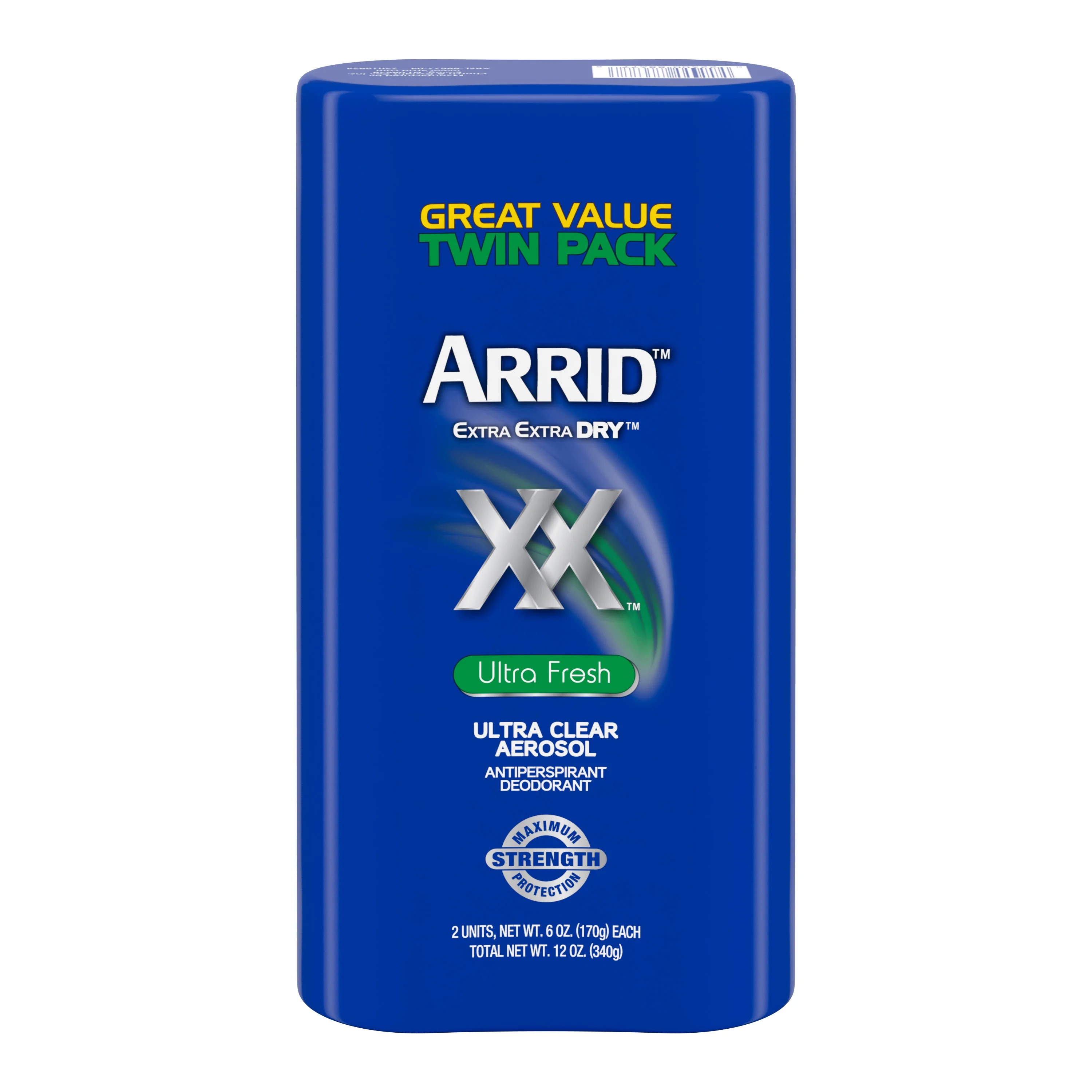 Arrid XX Extra Extra Dry Ultra Clear Aerosol Antiperspirant Deodorant, Ultra Fresh ,Twin Pack (tw... | Walmart (US)