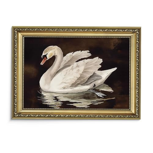 AIMAILON Gold Framed Artwork Wall Art for Wall Decor Rustic Big Swan Picture Art Kitchen Moody Wall Art Decor Dining Room Gallery Canvas Art Prints Bedroom Living Room Home Decor 16x24 | Amazon (US)