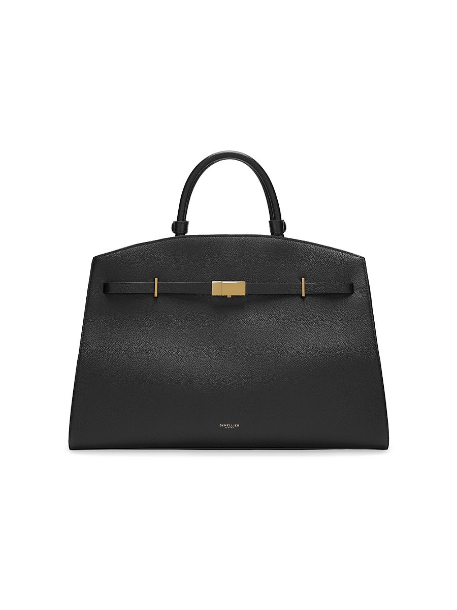 Women's Hudson Grained Leather Top Handle Bag - Black | Saks Fifth Avenue