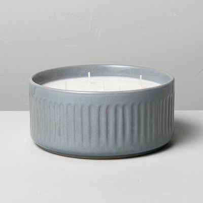 Blue Sagewood Fluted Ceramic Candle - Hearth & hand™ with Magnolia | Target