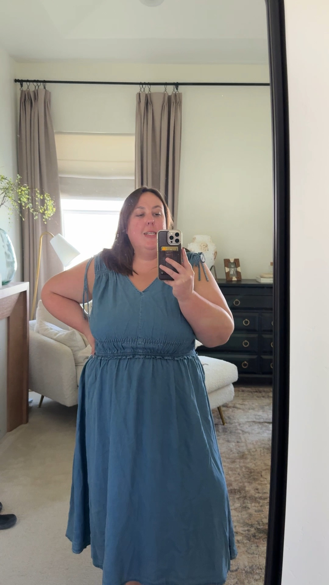 The denim blue color, smocked waist, and flowy fit are SO good for summer dinners, church, vacation, or everyday mom life. Linking this dress and a few similar favorites on my LTK ✨







denim midi dress, curvy style, summer dress outfit, flattering midi dress, Amazon fashion finds, casual feminine style, midsize fashion inspiration, neutral home girl style, effortless outfit idea, blue midi dress, everyday dress outfit, comfy summer fashion, elevated casual look, rustic transitional style, modern feminine fashion

#LTKootd #LTKPlusSize
