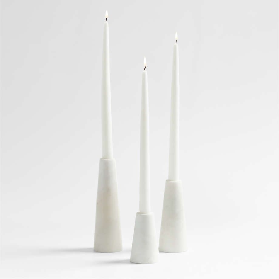 Marble Taper Candle Holder 4" + Reviews | Crate & Barrel | Crate & Barrel