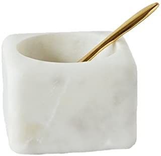 Amazon.com: Creative Co-Op Square White Marble Bowl with Brass Spoon: Home & Kitchen | Amazon (US)