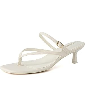 CUSHIONAIRE Women's Madrid Strappy Kitten Heel Sandals +Memory Foam, Wide Widths Available | Amazon (US)