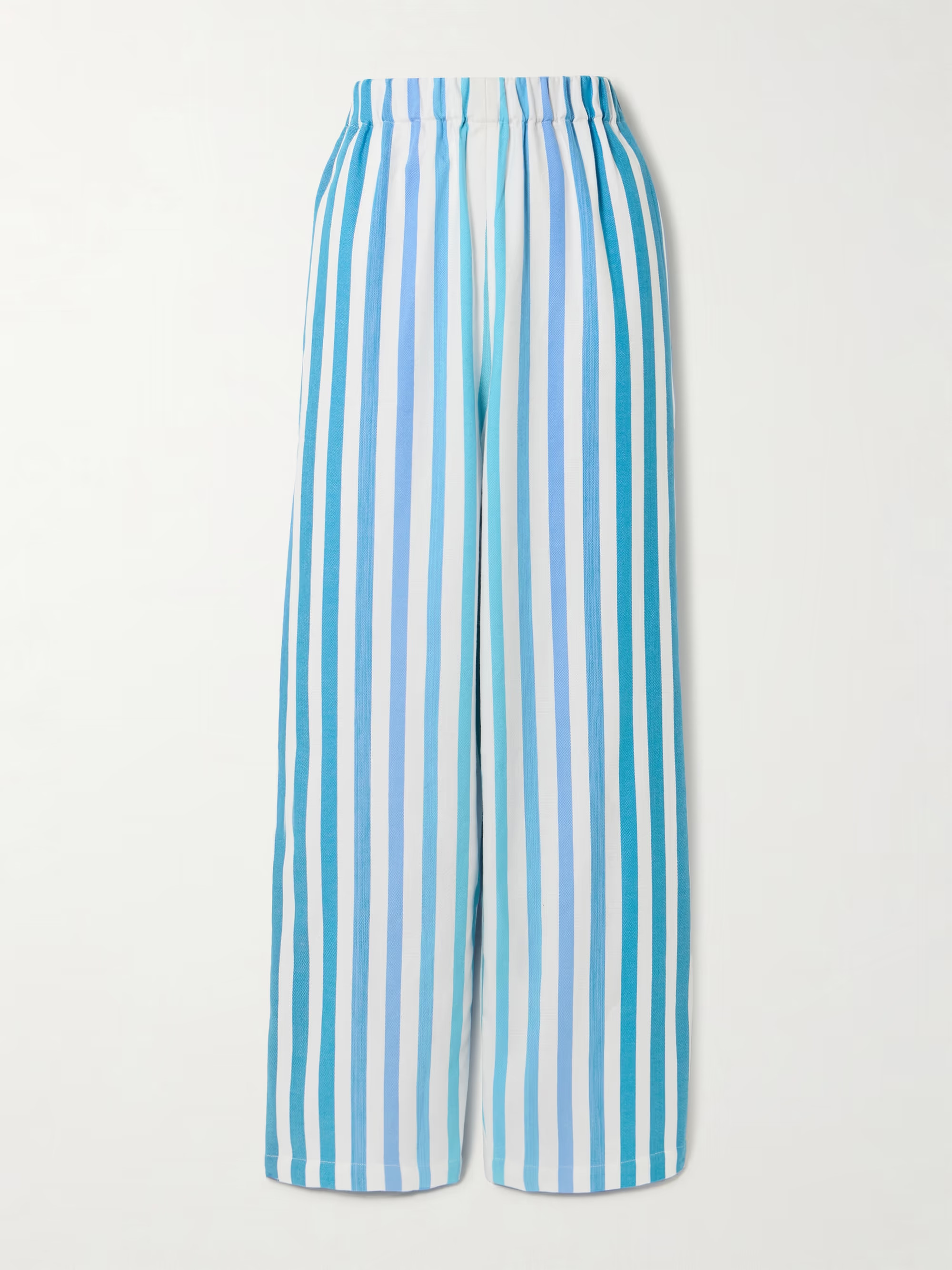 Palazzo striped cotton-blend wide-leg pants | NET-A-PORTER (US)
