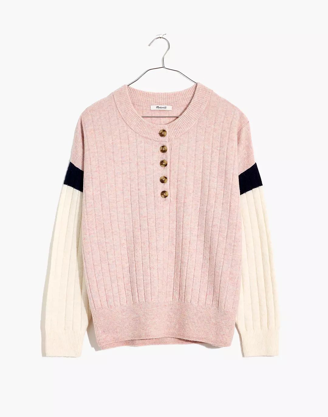 Striped Bowden Henley Sweater in Coziest Yarn | Madewell