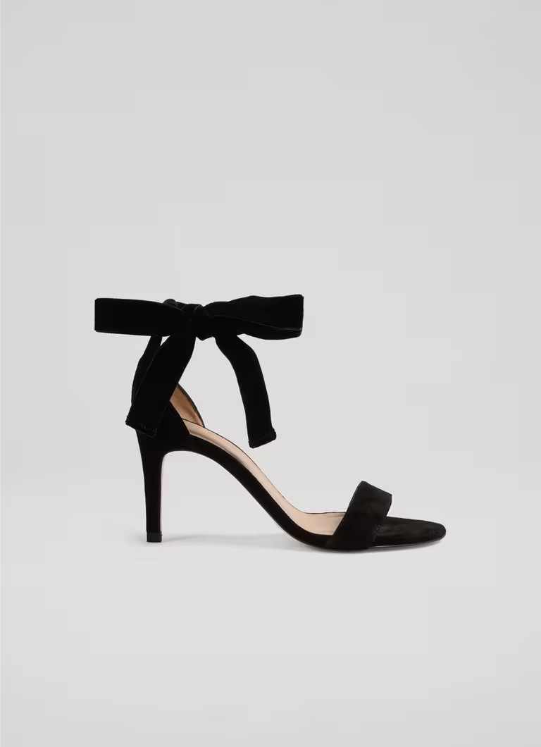 Helena Black Suede Heel Sandals | L.K. Bennett (UK)