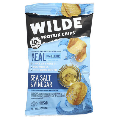 Wilde Brands, Protein Chips®, Sea Salt & Vinegar, 2.25 oz (64 g) | iHerb