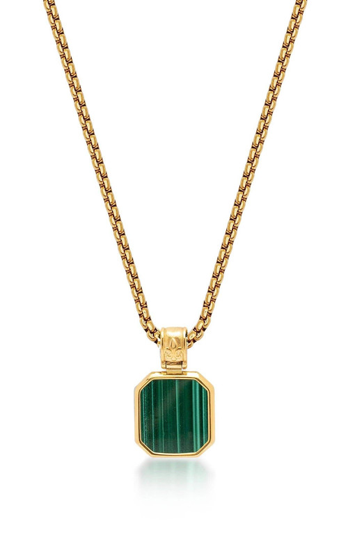 Nialaya Square Pendant Necklace in Gold /Green at Nordstrom | Nordstrom