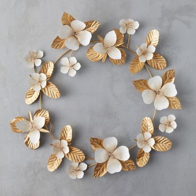 Golden Floral Leaf Wreath | Terrain