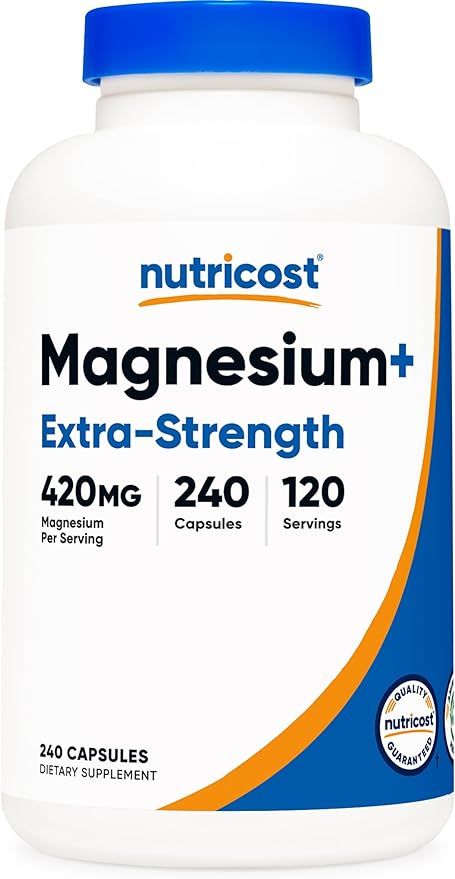 Nutricost Magnesium+ Extra Strength 420mg, 240 Capsules - 120 Servings. Magnesium Oxide and Glyci... | Amazon (US)