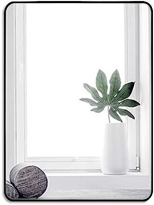 LOIGYUR Wall Mirror for Bathroom,24x36 Inch Wall Mounted Mirror with Black Metal Frame & Rounded ... | Amazon (US)