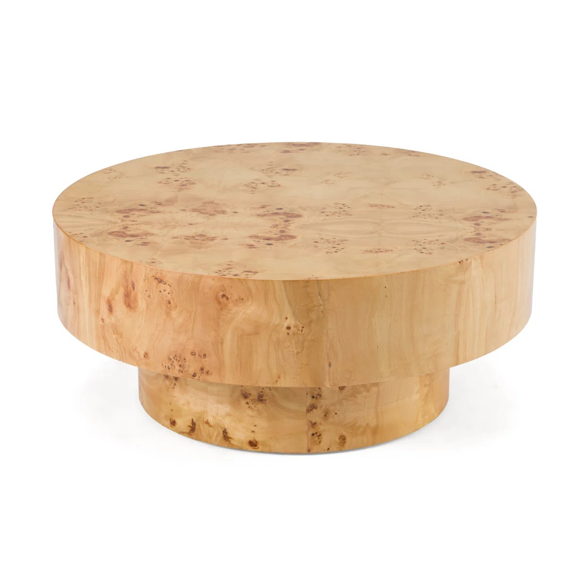 Saier - Modern Burl Round Coffee Table | Wayfair North America