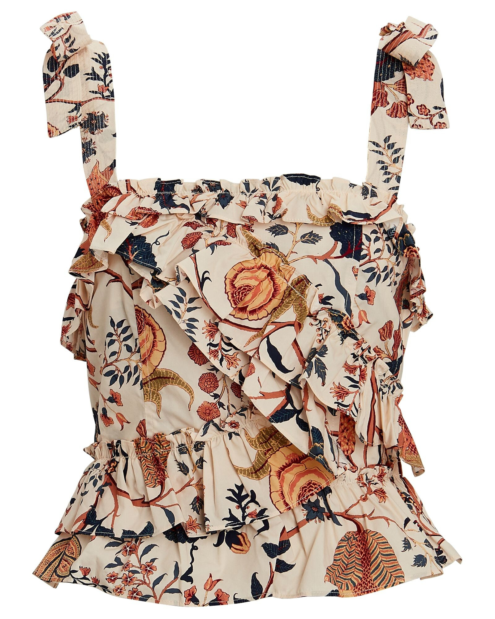 Cleo Ruffled Floral Poplin Tank Top | INTERMIX