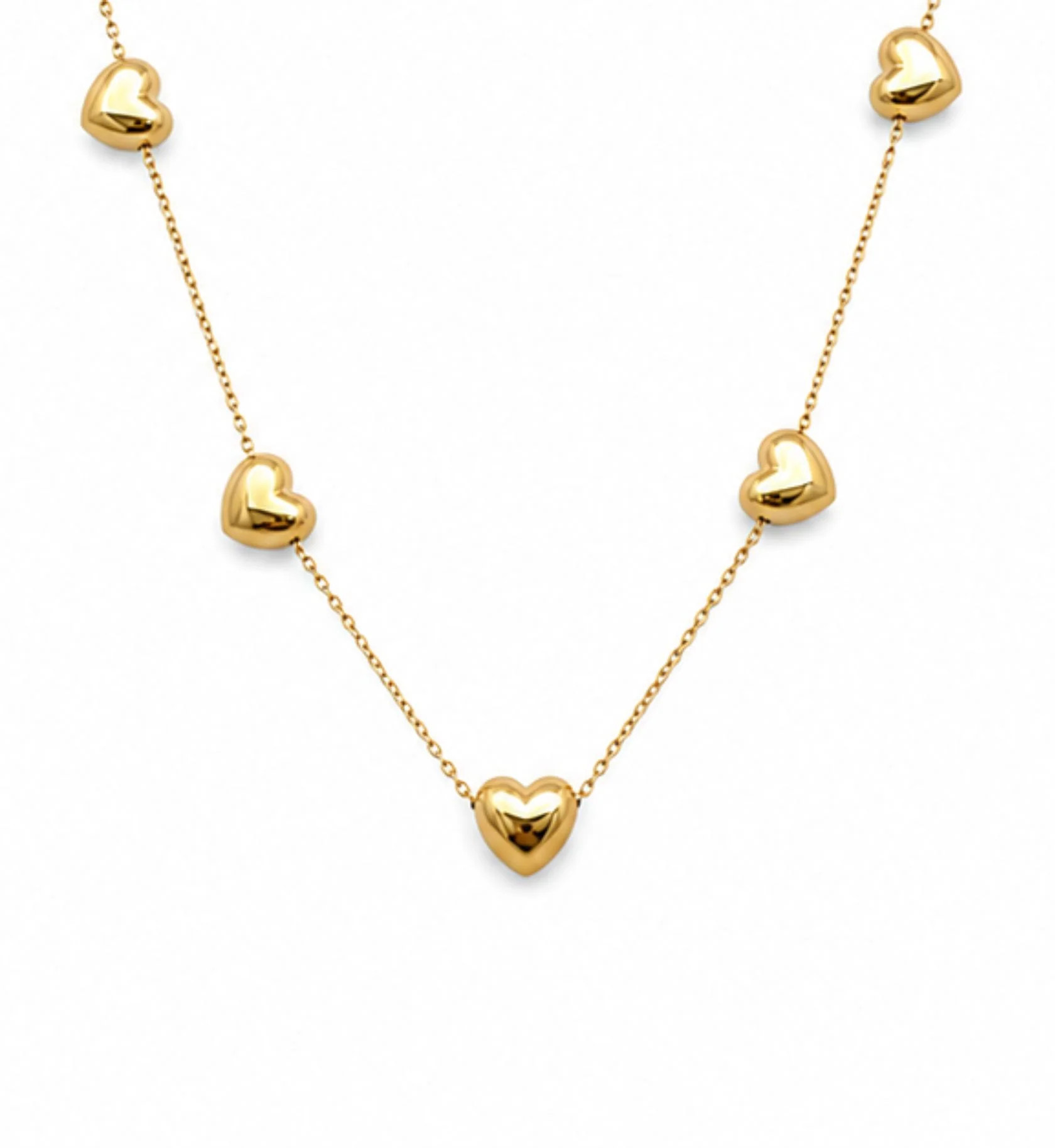 Puffy Heart Sliding Necklace | LINDSEY LEIGH JEWELRY