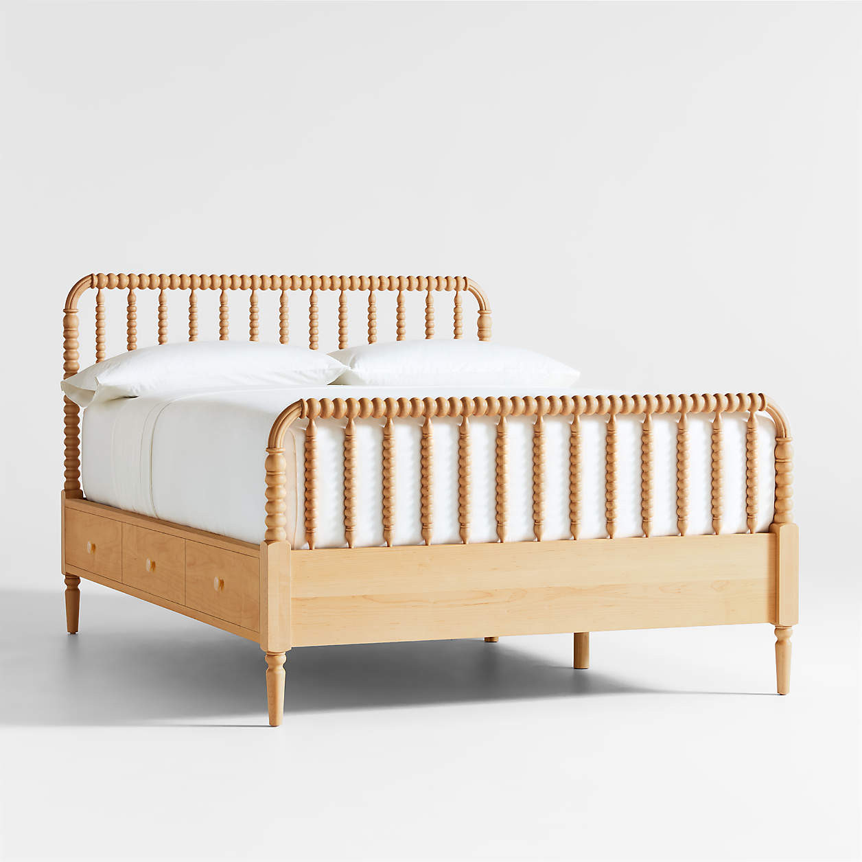 Jenny Lind Maple Wood Spindle Kids Full Storage Bed | Crate & Kids | Crate & Barrel