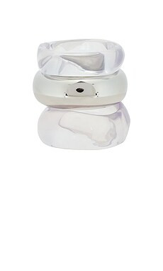 Epifene Liquid Resin Bangles Set Of 3 in Clear & Silver from Revolve.com | Revolve Clothing (Global)