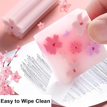 Pink Cherry Blossom Erasers, 6 PCS Cute Flower Erasers for Pencils, Bulk for Artists (6) | Amazon (US)
