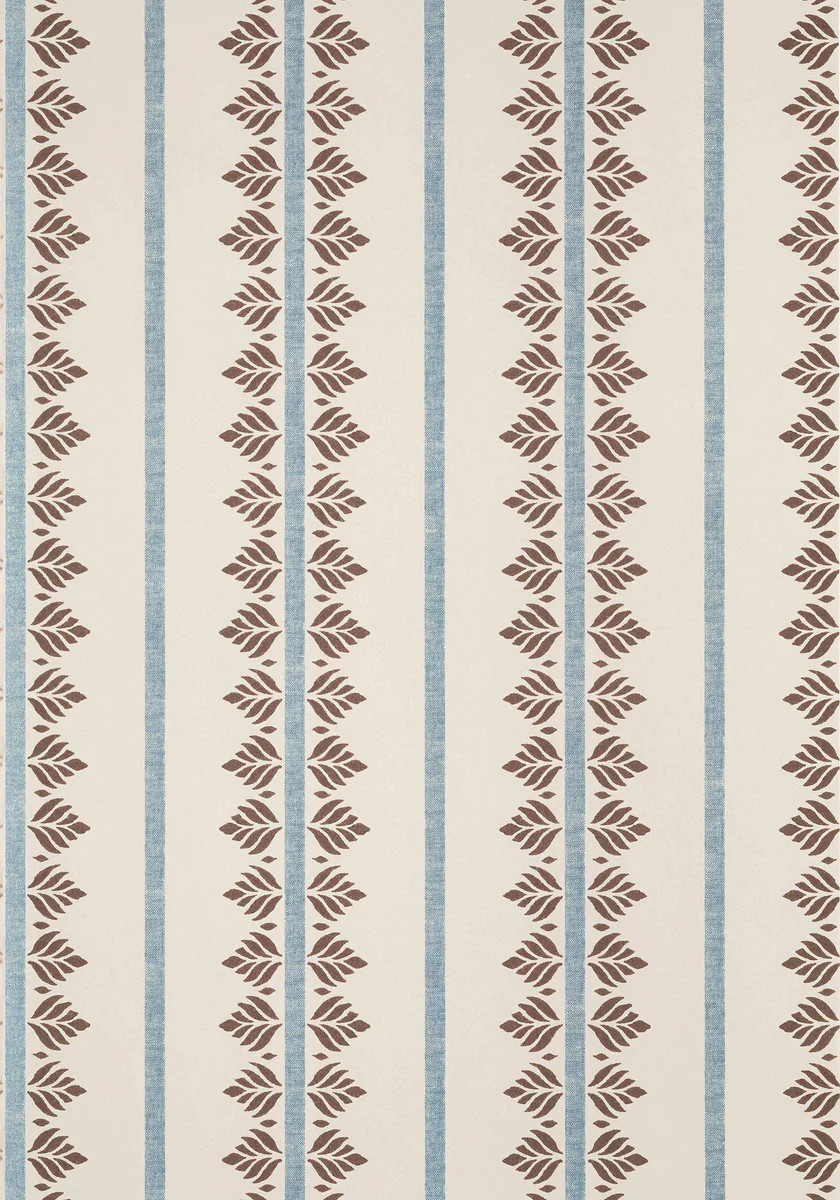 Anna French Fern Stripe Brown And Slate Wallpaper | DecoratorsBest