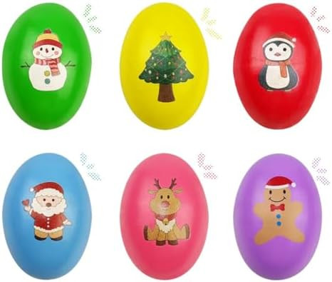 6 Pack Christmas Wooden Shake Eggs Musical Eggs Shakers for Toddlers Kids Girls Boys Christmas St... | Amazon (US)