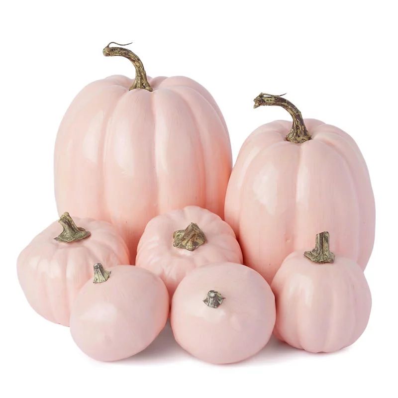 Set of Artificial Pink Pumpkins - Walmart.com | Walmart (US)