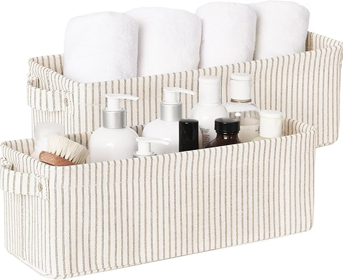 StorageWorks Narrow Storage Bins, Small Basket for Bathroom, Closet and Shelves, Fabric Organizer... | Amazon (CA)
