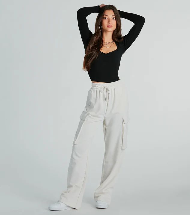 Elevated Cool Wide-Leg Cargo Sweatpants | Windsor Stores