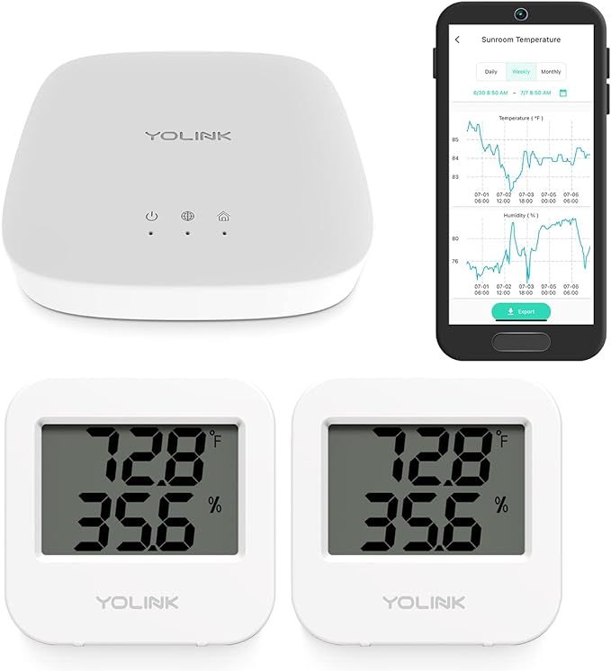 YoLink Smart Wireless Temperature/Humidity Sensor Wide Range for Freezer Fridge Monitoring Pet Ca... | Amazon (US)
