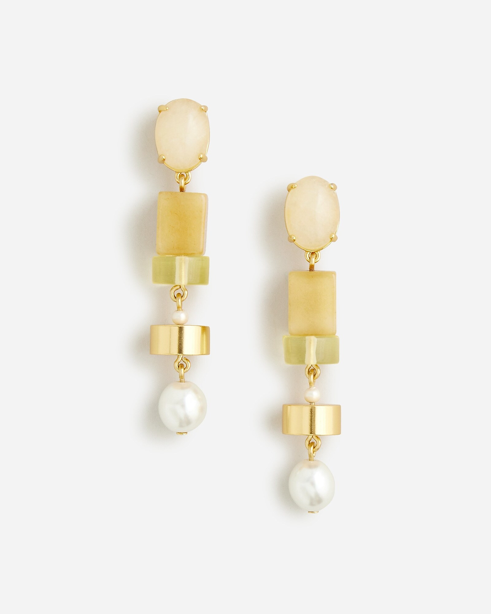 Stone and pearl drop earrings | J. Crew US