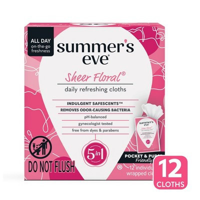 Summer's Eve Sheer Floral 5-in-1 Feminine Wipes - 12ct | Target
