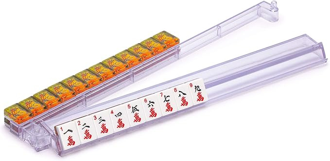 Yellow Mountain Imports Modern Mahjong Racks with Built-in Pushers - Clear - Set of 4 | Amazon (US)