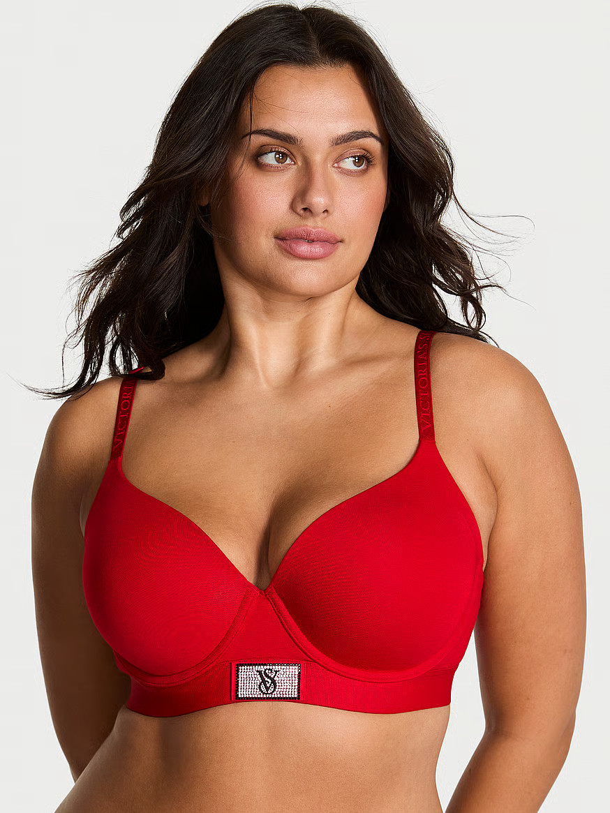 Buy Shine Patch Lightly Lined Demi Bra, Lipstick - Order Bras online - Victoria's Secret US | Victoria's Secret (US / CA )