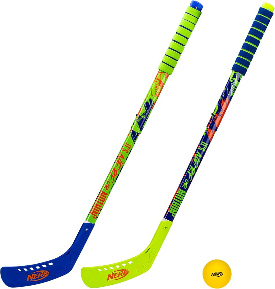 Franklin Sports NERF Proshot Kids Hockey Sticks + Ball Set - 2 Player Youth Indoor + Outdoor Set ... | Amazon (US)