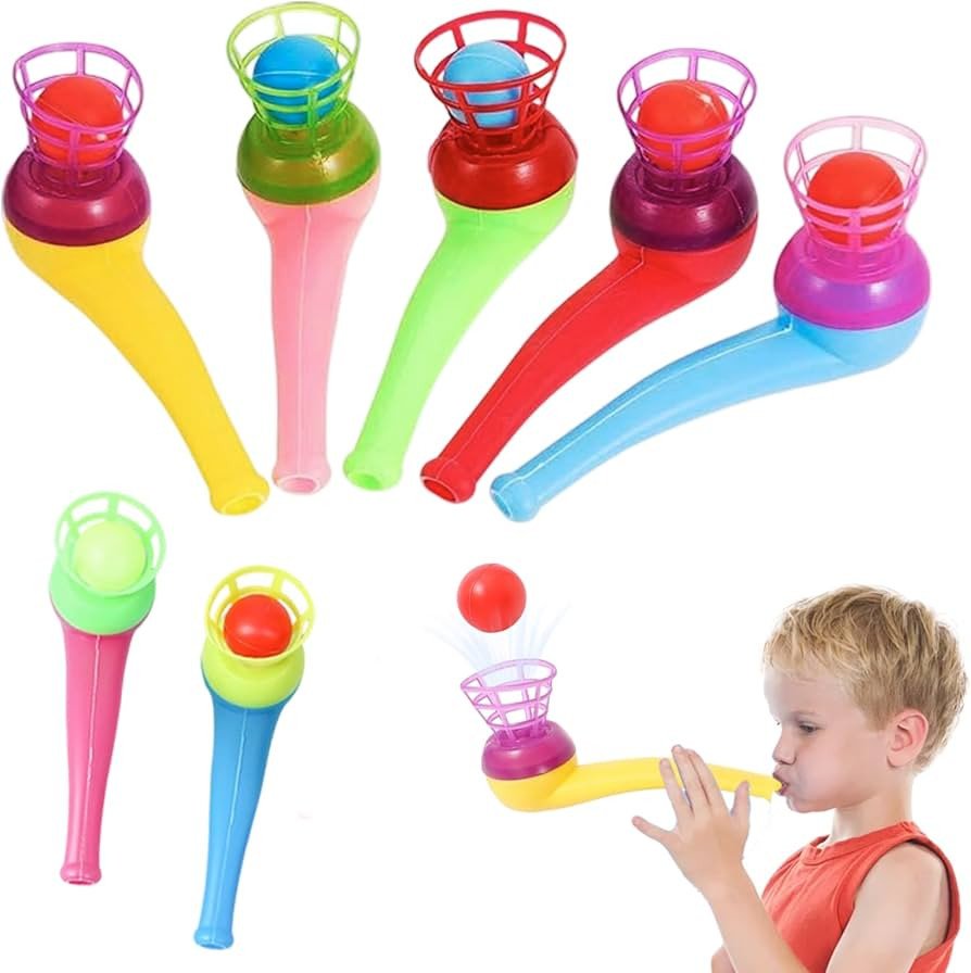 16 PCS Schwimmendes Blasrohr, Floating Blow Pipe,Lungentrainer Pusteball Schwebenderball Kindersp... | Amazon (DE)