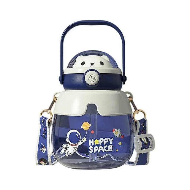 Kids Water Bottle Large Capacity Bear Design Portable Drinking Cup With Straw Leak Proof Bpa Free... | Walmart (US)