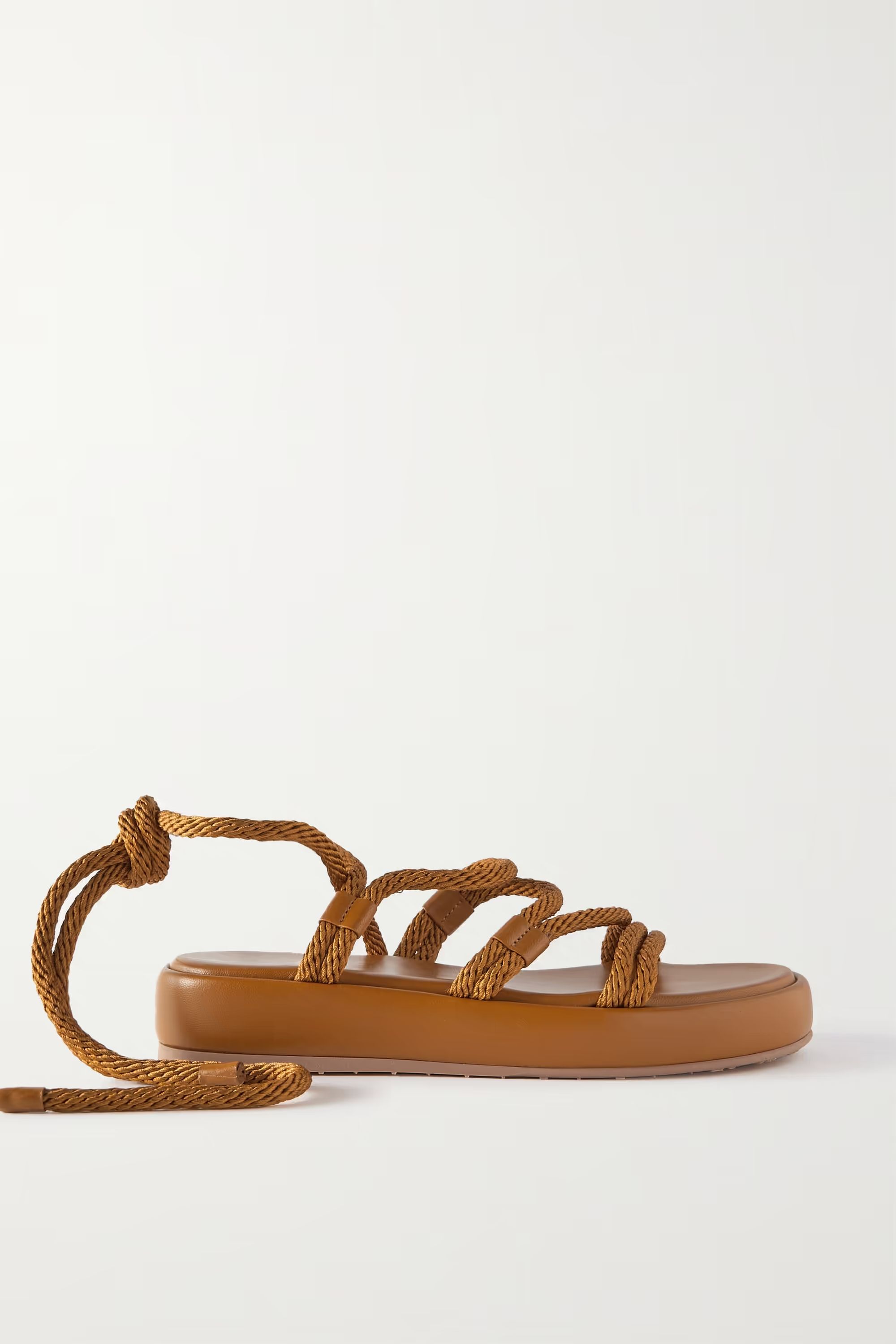 Lace-up leather-trimmed rope sandals | NET-A-PORTER (US)