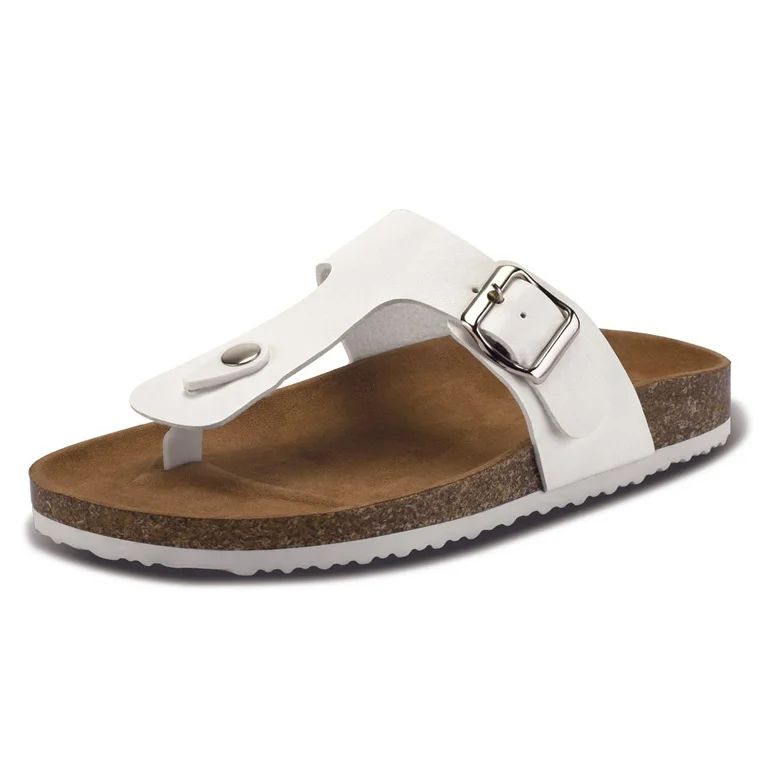 Bocca Women's Adjustable Flip-Flops White Slide Cork Footbed Sandals 7M - Walmart.com | Walmart (US)