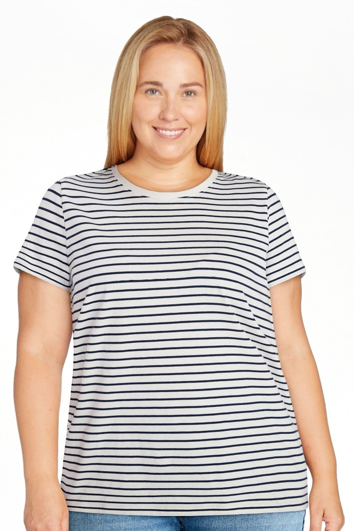 Time and Tru Women's Cotton Crewneck Tee with Short Sleeves, Sizes XS-XXXL | Walmart (US)