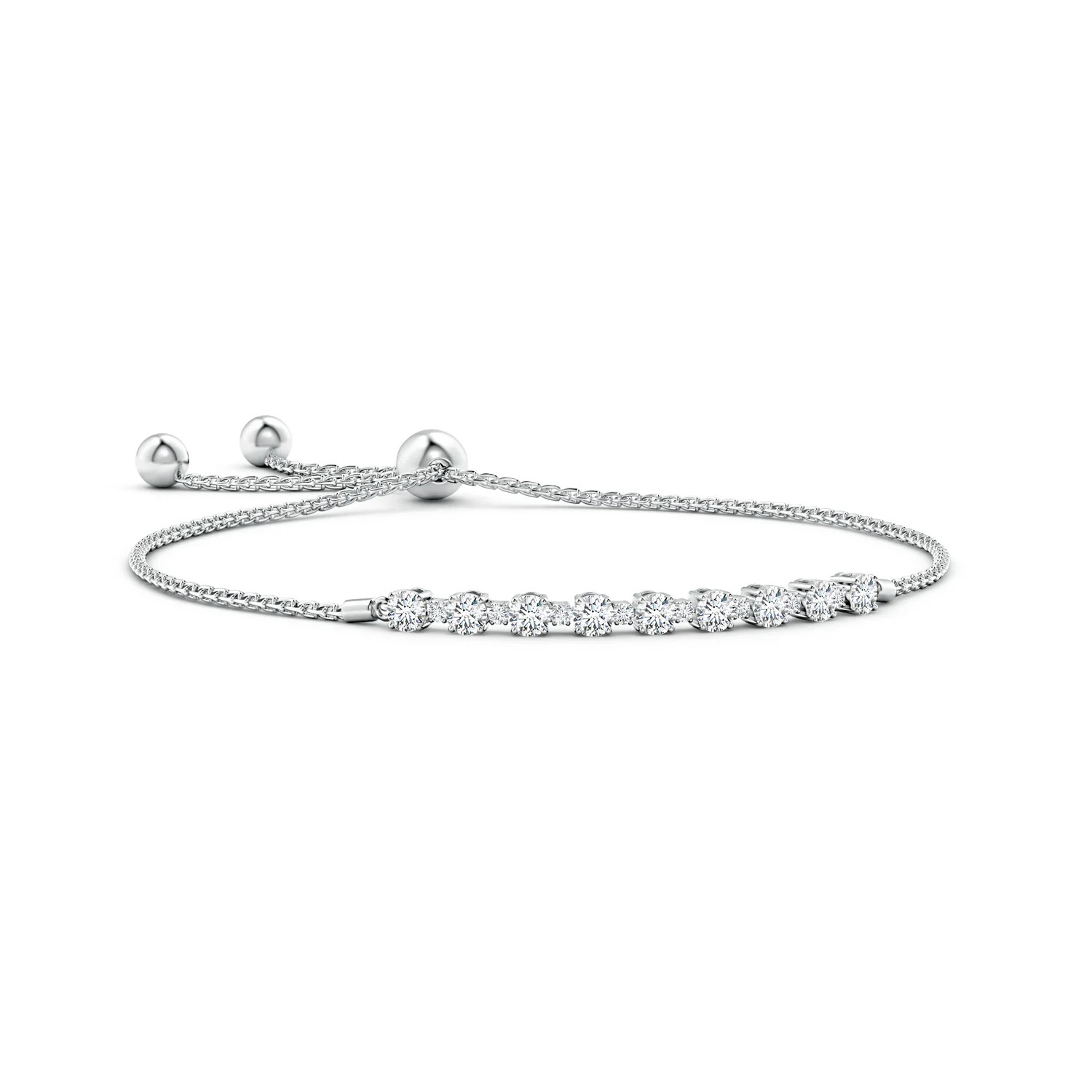 Lab-Grown Alternating Size Diamond Tennis Bolo Bracelet | Angara Inc.