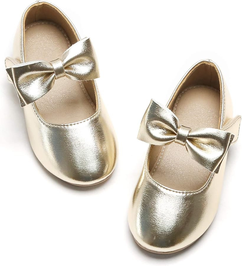 Felix & Flora Toddler Flower Girl Dress Shoes - Girl Ballet Flats Party School Shoes Wedding | Amazon (US)